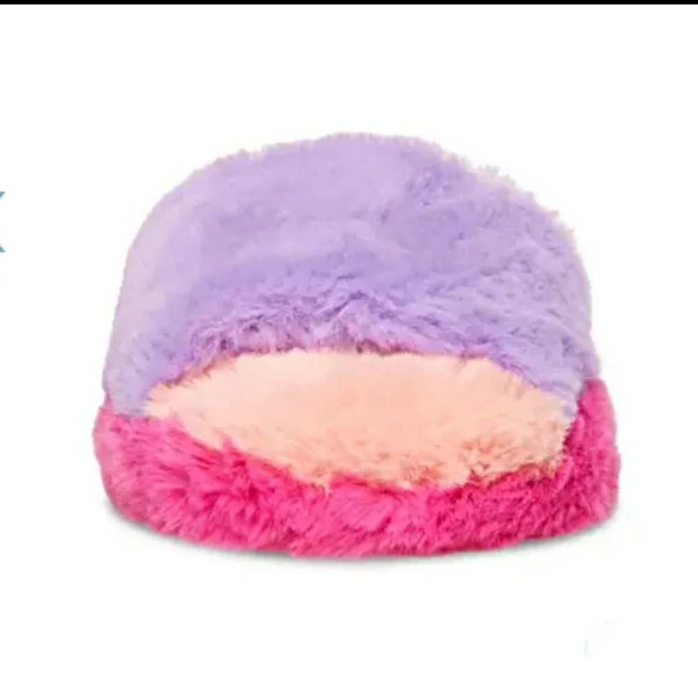 Steve Madden ✦ Frillz Slippers ✦ Faux Fur Colorblock w/ Open Toe Cozy Grip Sole